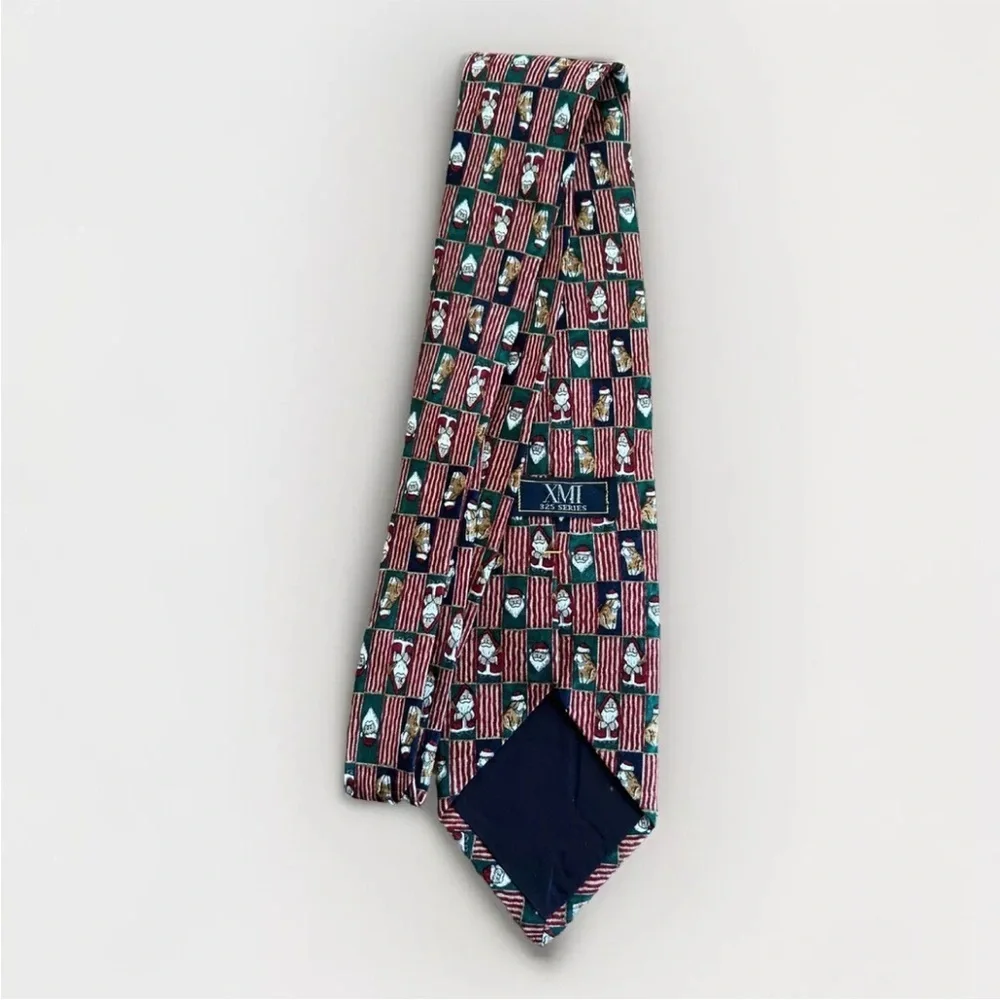 Mens Christmas/Holiday Silk Tie -Handmade Santa & Dog Bostonian Ltd Penn State